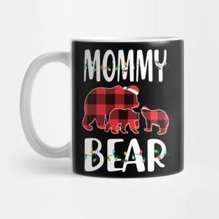 Mommy Bear Red Plaid Christmas Pajama Matching Family Gift Mug